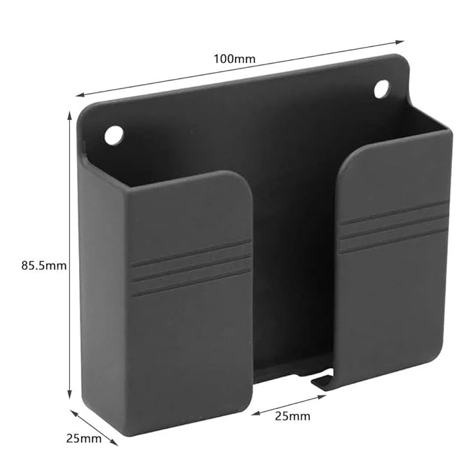 ZedGear Wall-Mounted Mobile Holder & Remote Storage Case – With Charging Port and Cable Access
